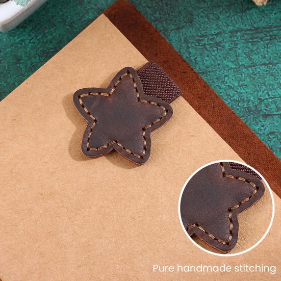 Magnetic Faux Leather Bookmark Cute Star Shaped Page Clips Strong Magnet Bookmark Clip for Reading Lovers Women Men