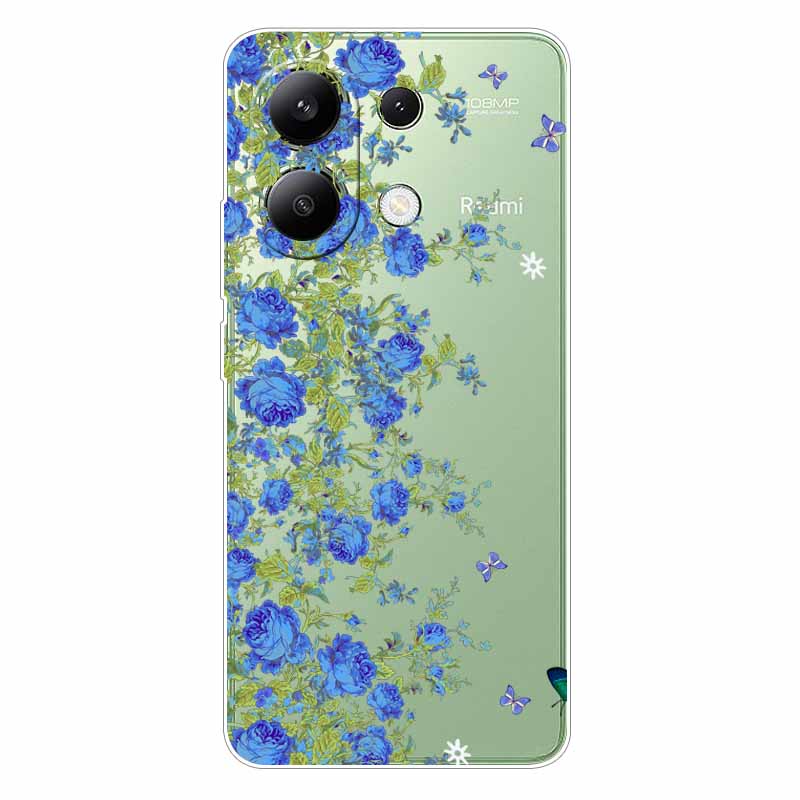 For Xiaomi Redmi Note 13 4G Case TPU Clear Soft Cute Girl Paint Cover For Redmi Note 13 4G Case Note13 Transparent Silicone
