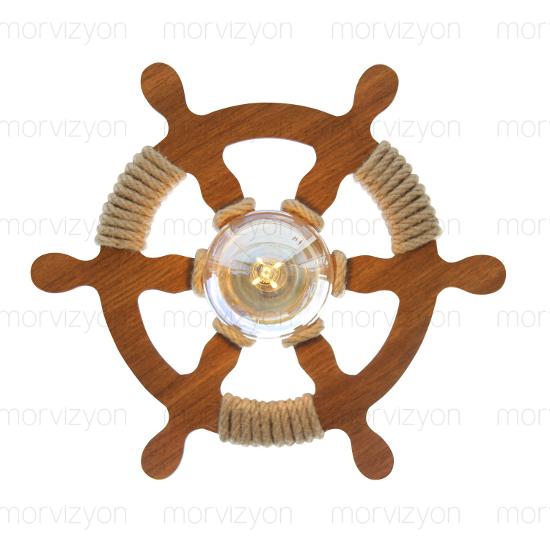 Tekli Dümen Temalı Ahşap Avize Kahve (Hisar Cevizi)