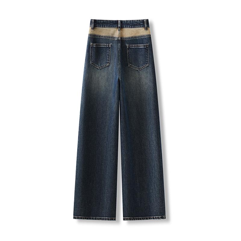 Women's High Waist Wide Leg Retro Jeans - Spring Casual, Loose, and Floor-Length.