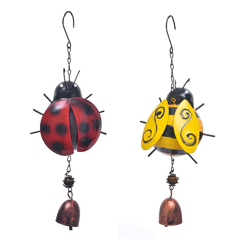 

Пасторальный уличный кулон 3D стеклянная роспись Божья коровка подвесная пчела перезвон ветра кулон божья коровка пчела колокольчик