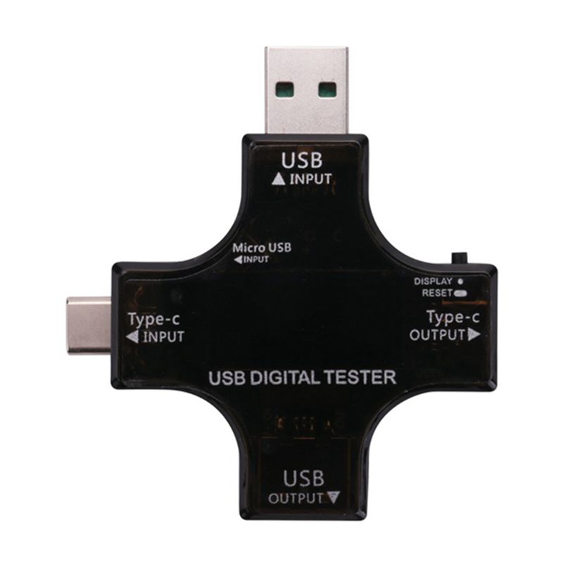 Portable Electrical Tester 2 In 1 Type C USB Tester Color Screen IPS Digital Voltmeter,Voltage,Current,Power,Temperature,With Lo