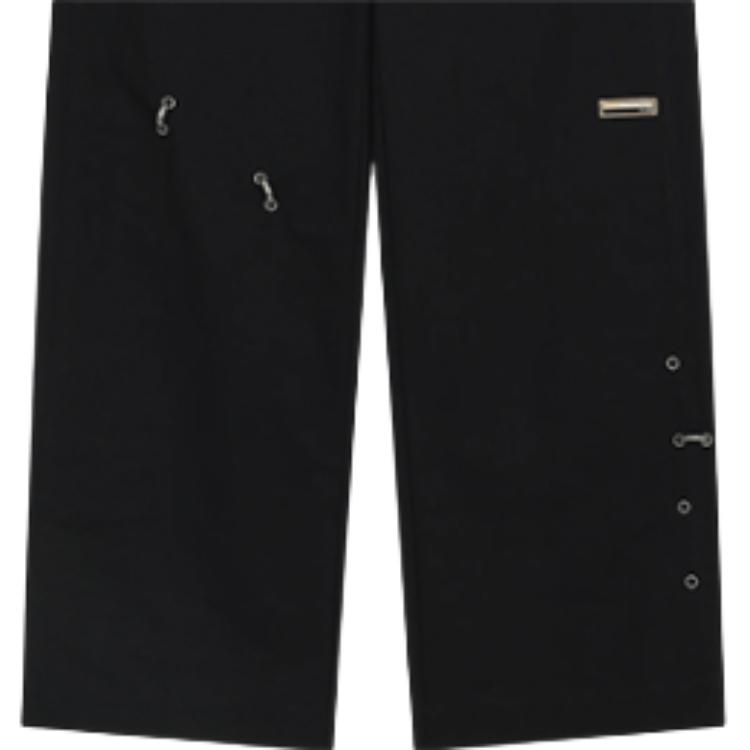 WE11DONE Perforated Detail Comfortable Trendy Design Casual Pants Women bottoms WD-PT1-26-224-W-BK
