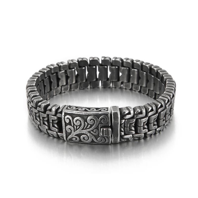 

16mm Fongten Rotre Totem Bracelets for Men Stainless Steel Wristband Charm Men Bracelet Bangles Hip Hop Gold Color Jewelry Wholesale 19cm