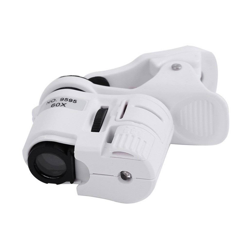 LED UV Lights Pocket Microscope 60X Magnification Zoom Microscope For Stamp