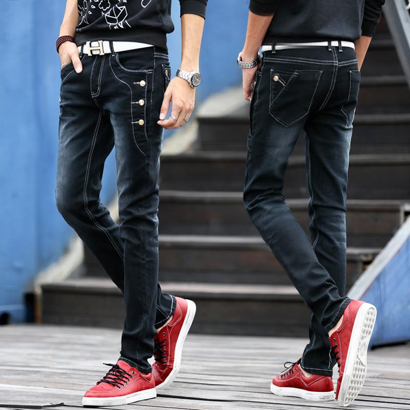 Sommer Herren Jeans Frühling und Herbst Hosen Herren Schwarz Trend Casual Stretch Freizeit Flut Modelle Kleine Beinhosen Hosen