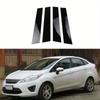 4Pcs For Ford Fiesta 2009 2010 2011 2012 2013-2015 Glossy Black Car Door Window Pillar Center Post Trim Stickers Accessoreis