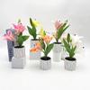 Lily Flower Faux Bonsai Tabletop Decor Interior Arrangement Prop Photographic