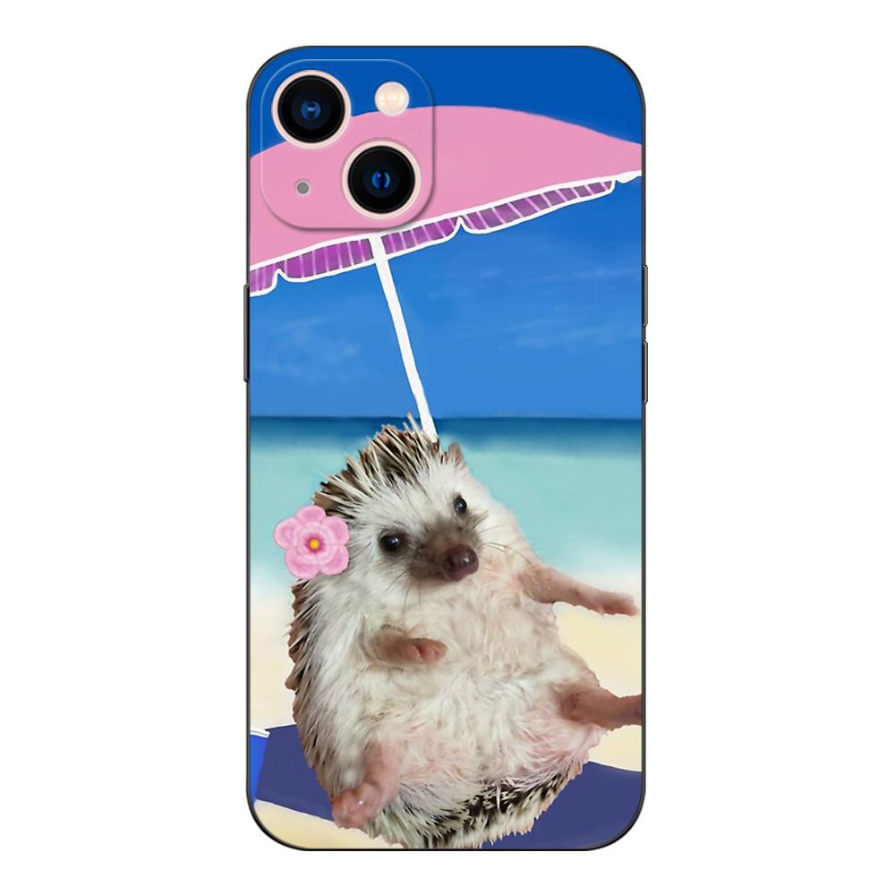 Black Tpu Case for Iphone 14 13 12 11 Mini Pro MAX 5 5s Se 2020 6 6s 7 8 Plus X 10 XR XS Cover Hedgehog