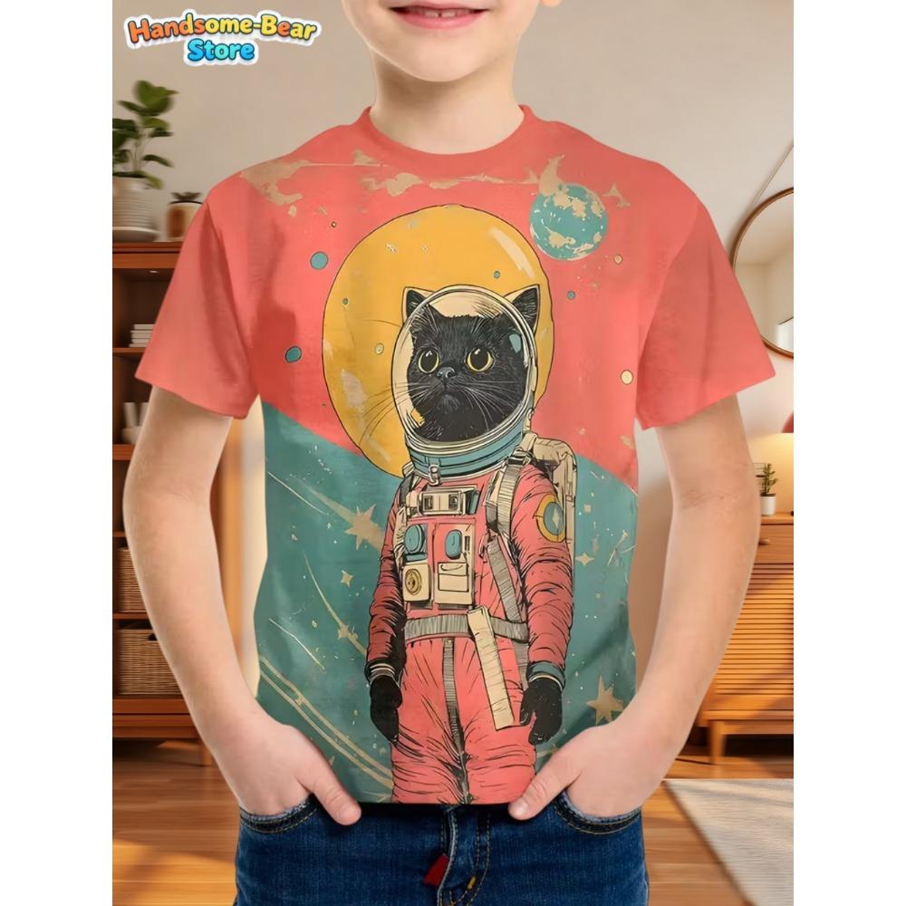 Children's Clothing Clothes for Boy Short Sleeve Boy Child Tee Shirt Kids Clothes Animal 3D Print Fashion O-Neck Summer Clothes