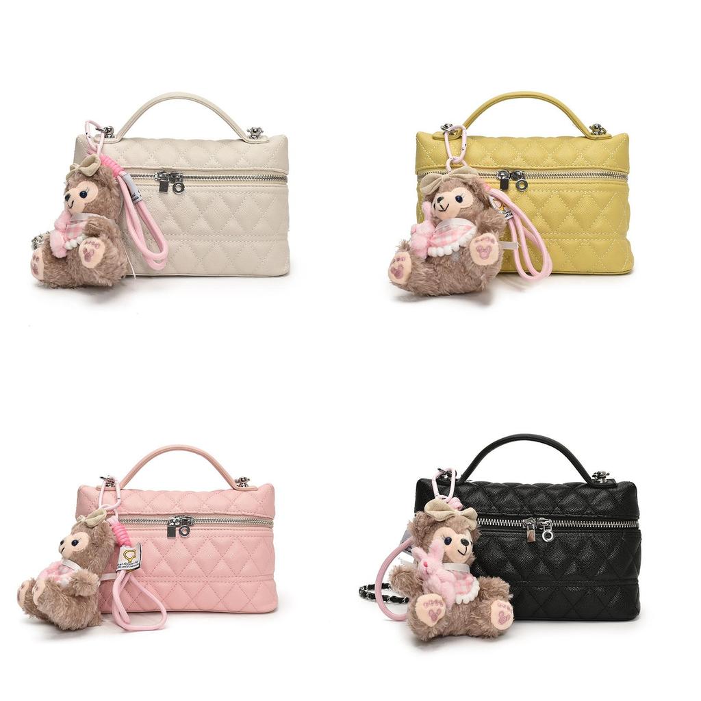 Modern Duffy Pendant Grid Texture Pu Handbag For Urban Daily Use
