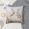 Easter Rabbit Square Pillow Case Cushions for Sofa Bunny Flower Custom Pillowcover Home Decor