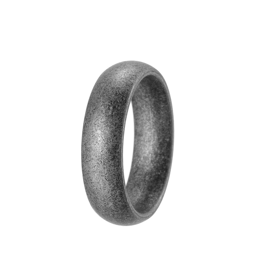 Trendy Distressed Stainless Steel Men's Retro Style Fashion Ring