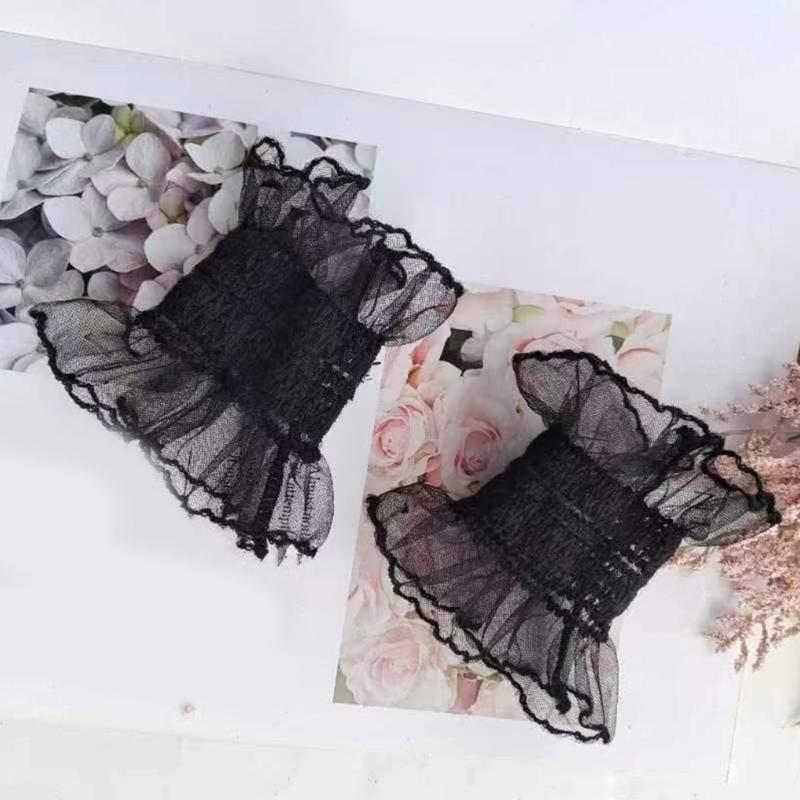 Cosplay Maid Elastic Decorative Wrist Cuffs All-match Detachable Cuffs for Girls