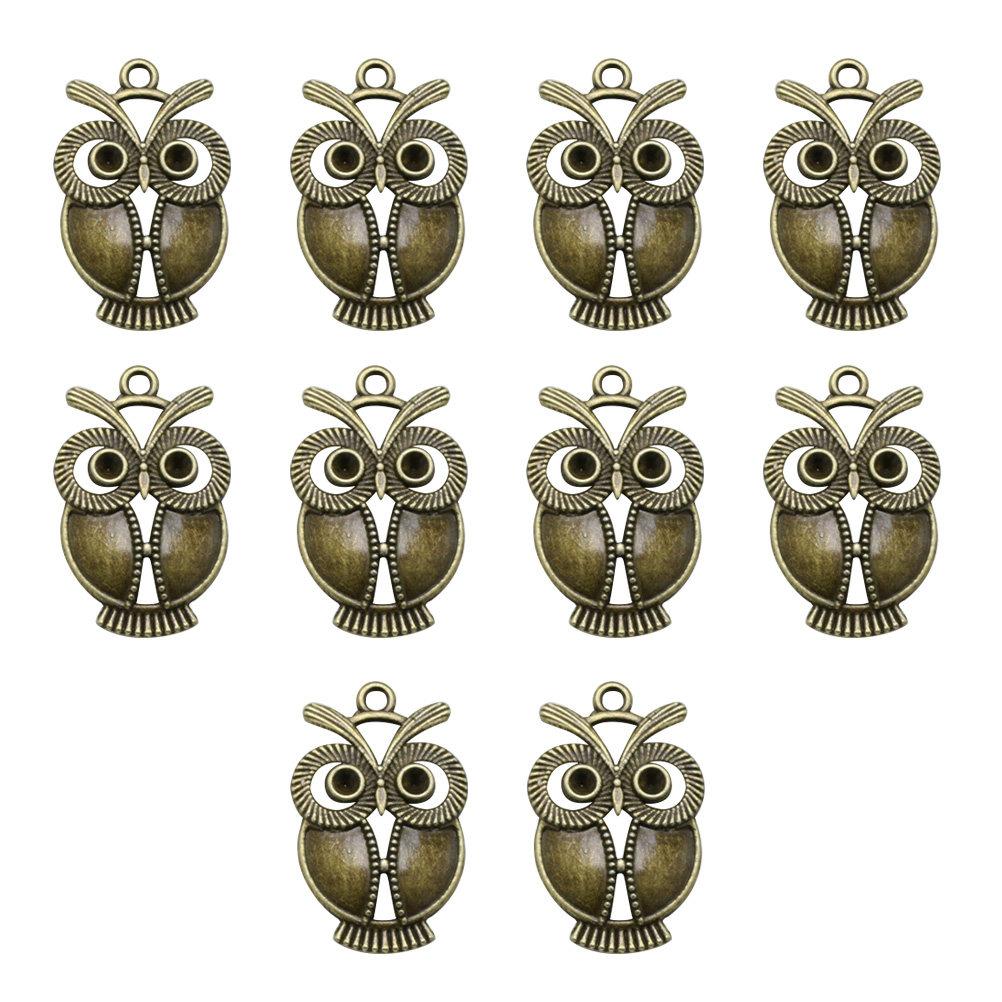 10 Stück DIY Anhänger Set Legierung Eulenförmige Anhänger Farbe Feine Verarbeitung für Schmuckherstellung Halskette Armband