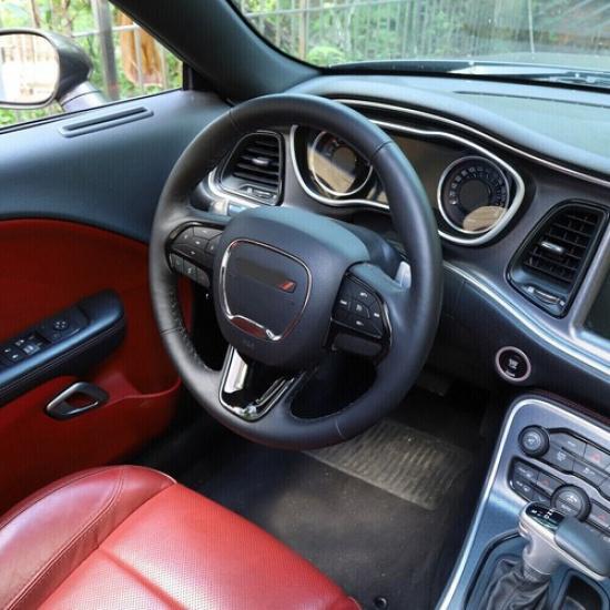 4pcs Steering Wheel Moulding Cover Trim for Dodge Challenger & Charger 15+ Black