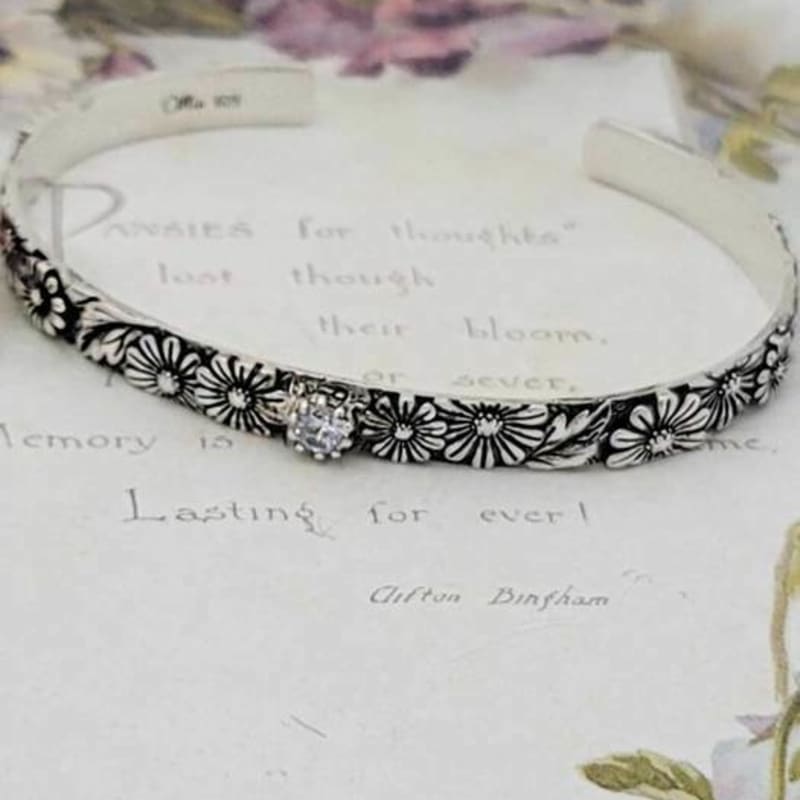 Ollia Daisy 925 Silver Bangle Bracelet