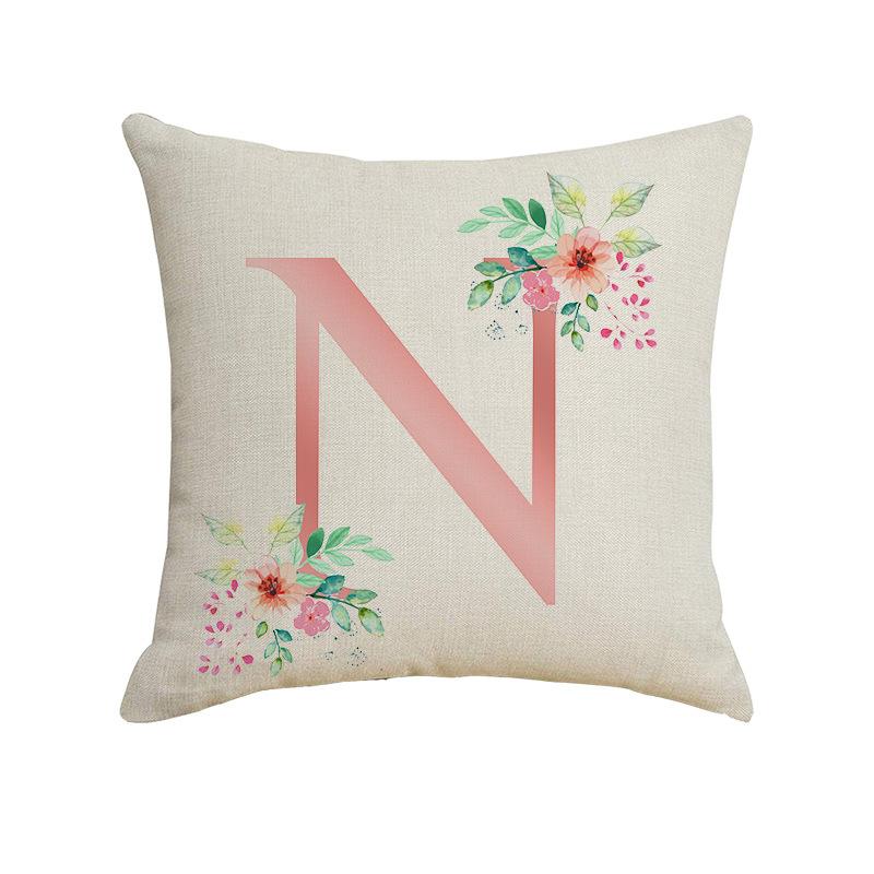 New Small Fresh Letter Series Pillow Cover Office Sofa Living Room Decoration Linen Cushion Cover