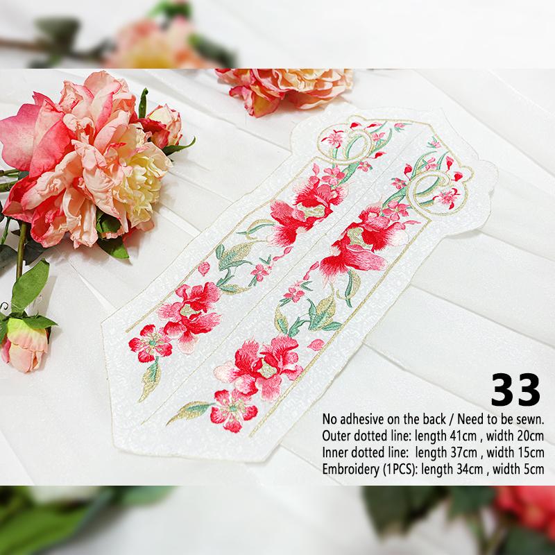 1 Stück Stickerei-Aufnäher im chinesischen Stil Qipao Hanfu Kantenrock Kopfaufnäher DIY Robe Kleid Applikation Dekor Nähzubehör