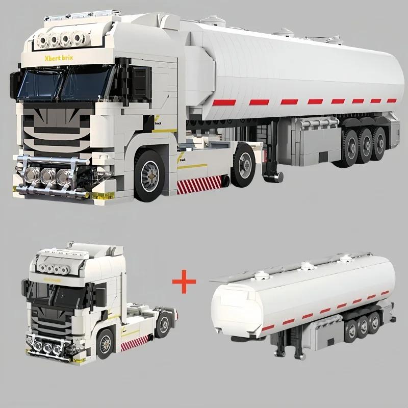 Europäischer & Amerikanischer Stil LKW-Kopf Bausteine Verbindbarer Containeranhänger Modell Pädagogische Bausteine Spielzeug für Kinder Geschenke