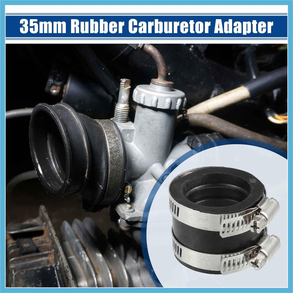BULLSPANN 35mm ID Rubber Black Motorcycle Carburetor Adapter Inlet Intake Pipe Manifold Adapter Boot