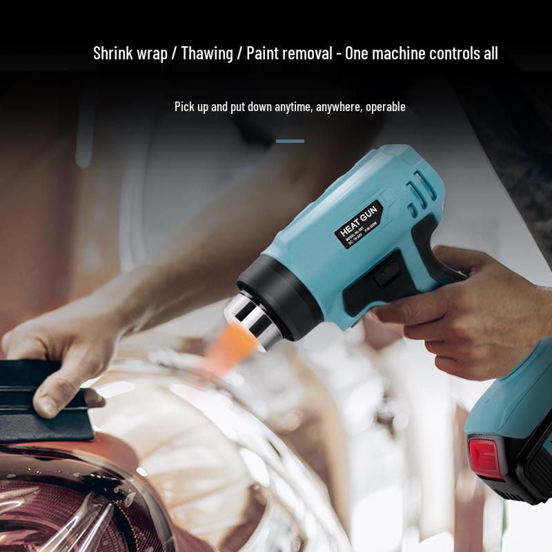 Cordless Lithium Battery Hot Air Gun for Heat Shrink Film, Car Stickers, Grout Sealing - Compatible with Makita, Milwaukee, DeWalt.