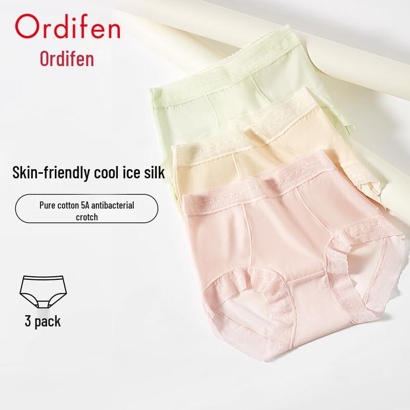 Audiffan Women's Seamless Lace Antibacterial Briefs
