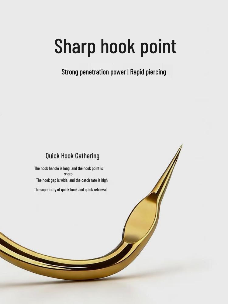 High-Sensitivity Barbless Crucian Carp Hook with Extended Shank and Flat Design