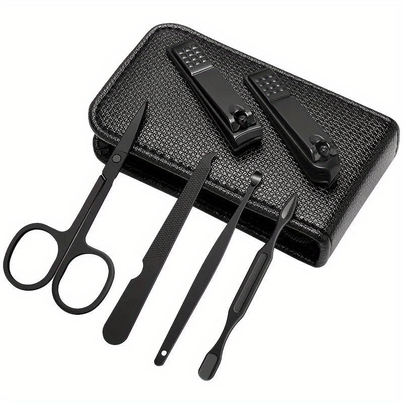 6pcs Professional Manicure & Pedicure Kit: Stainless Steel Nail Clippers, Cuticle Nippers, Ear Spoon - Includes Storage Case