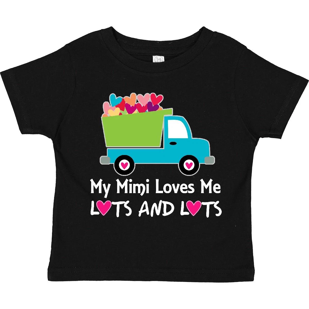 Inktastic Mimi Loves Me Grandson Truck Toddler T-Shirt From Grandchild Cute Day 130