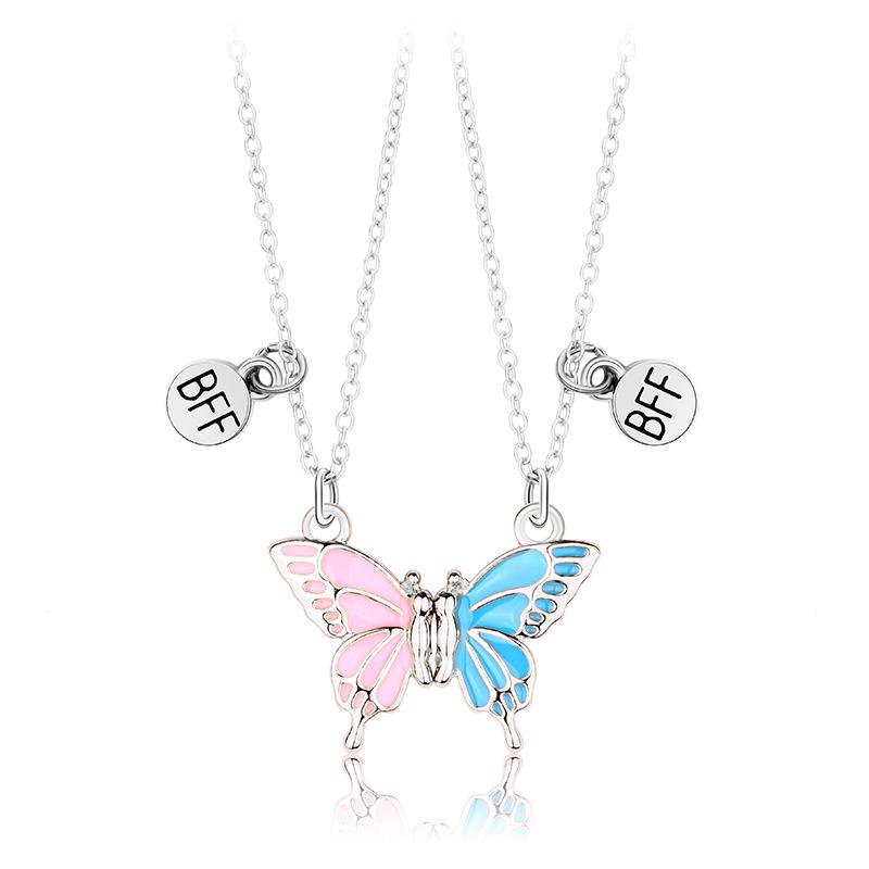 Magnetic Butterfly Necklace Set - BFF Best Friend Jewelry