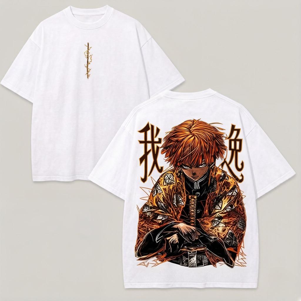 A Tshirt Featuring Agusha Masanosuke The Protagonist of The Japanese Anime Demon Slayers Ginza 21st Century Style Cotton Top