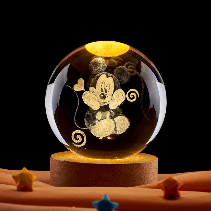 3D Cartoon Anime Crystal Ball Night Light - Creative Birthday Gift for Children