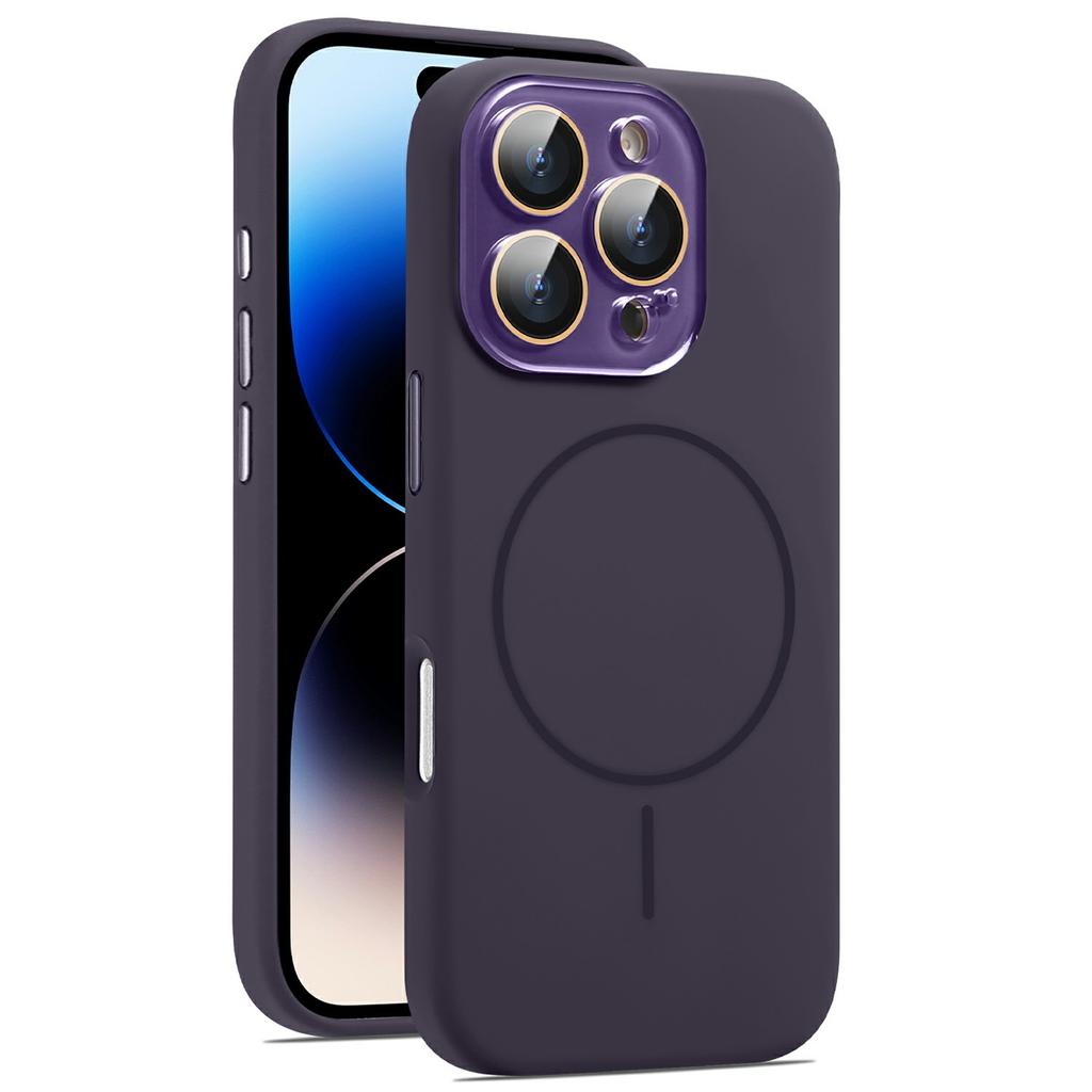 Für iPhone 16 Pro Max Hülle Kompatibel mit MagSafe Silikon Handyhülle mit Kameraobjektiv Vollständiger Schutz