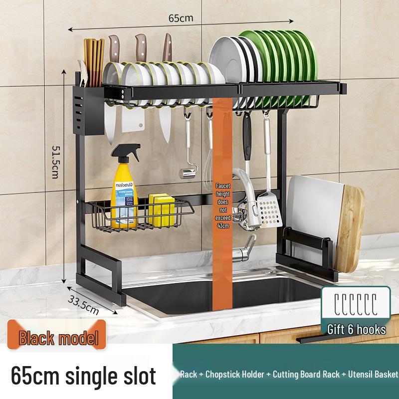 Multifunctional Kitchen Sink Organizer: Drying Rack for Dishes, Utensils, and Knife Holder