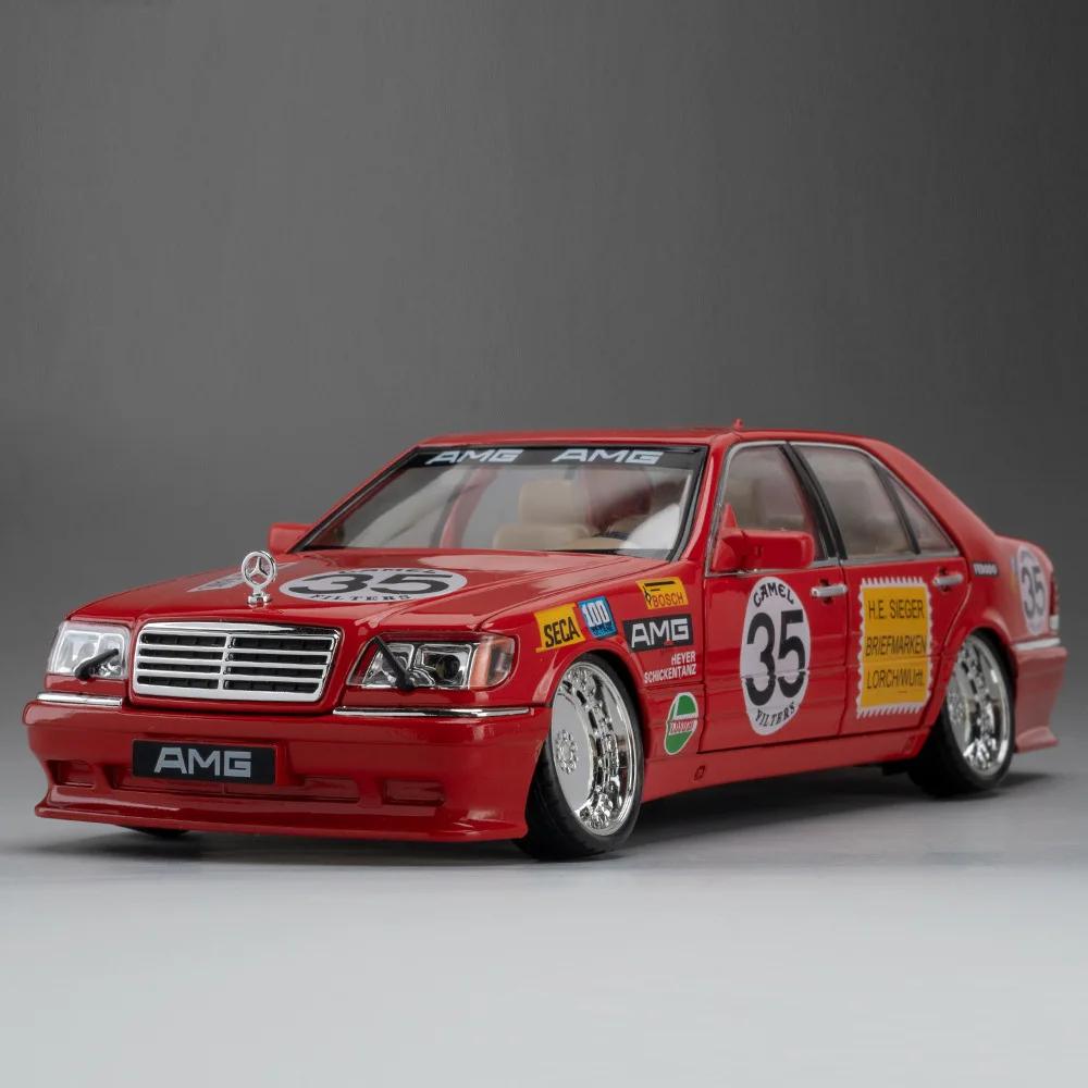 

1/24 Scale W140 300SEL Models Cars Alloy Diecast Toys Wheel Pull Back Car Model with Light Music Vehicles Toy Kids Festival Gift красный