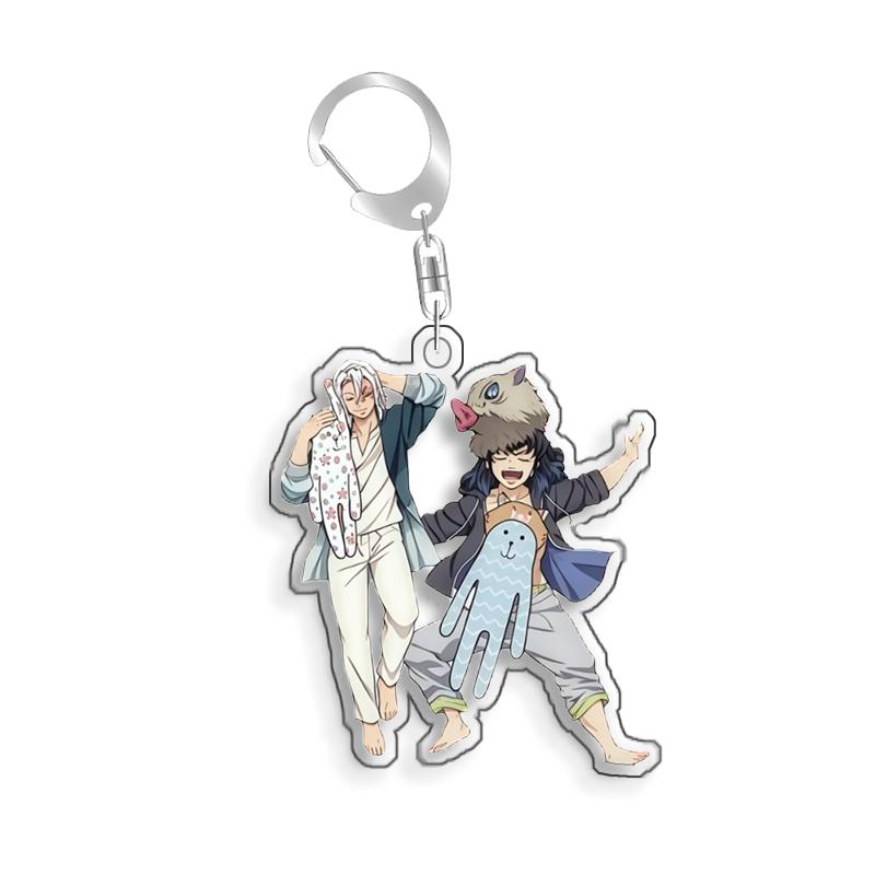 For Demon Slayer Tokitou Muichirou Daki Akaza Douma Gyutaro Acrylic Selfmade Cartoon Anime Keychain Pendant Toy Gift 5cm 5cm