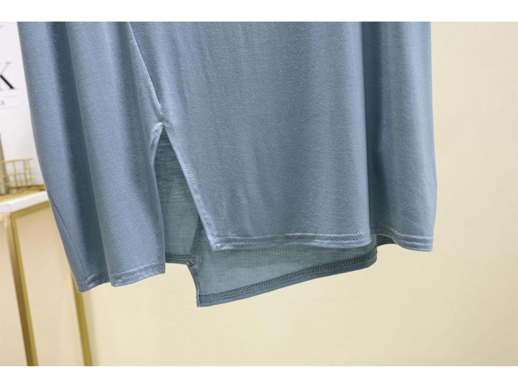 Korean Style Women's Loose Fit Modal Short Sleeve Round Neck T-shirt