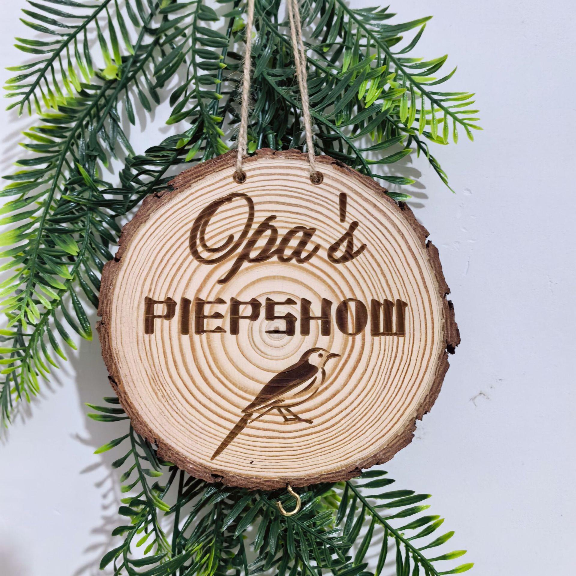 

Hot Selling Wooden Bird Feeder Hanging Ornament - Decorative Round Tag for Home Fashion Diameter 13-14cm, Thickness 1cm