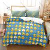 Vibrant Cartoon Fun Expression Full Printed 3PCS Bedding Duvet Cover + 2 Pillowcases Dorm Home Decoration