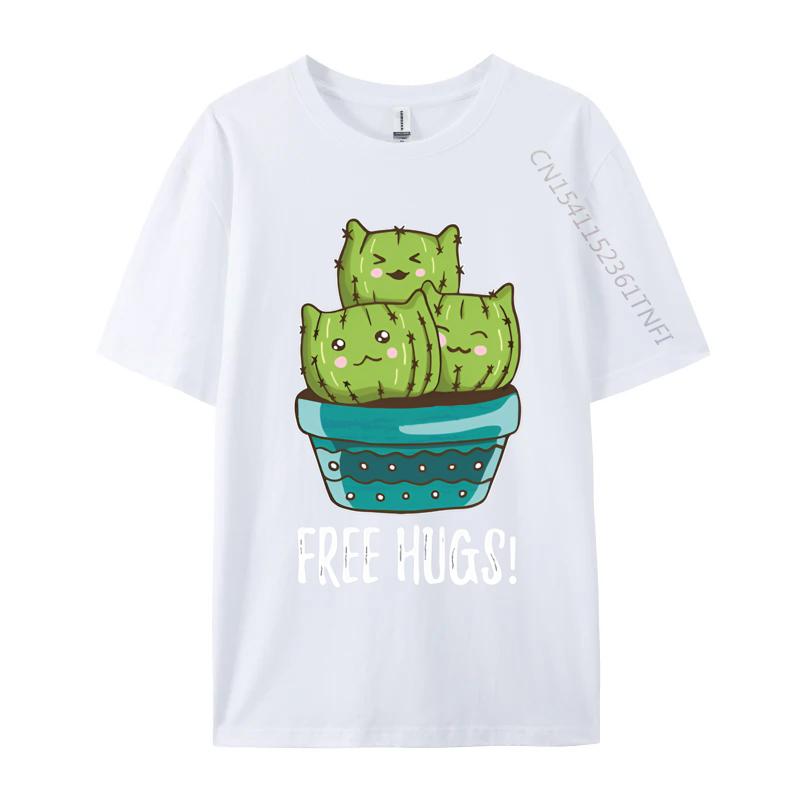 Cactus Cat Free Hugs Tshirts Anime Printed Men Tshirts Oversized Tops Tees Plain T Shirts Wholesale S