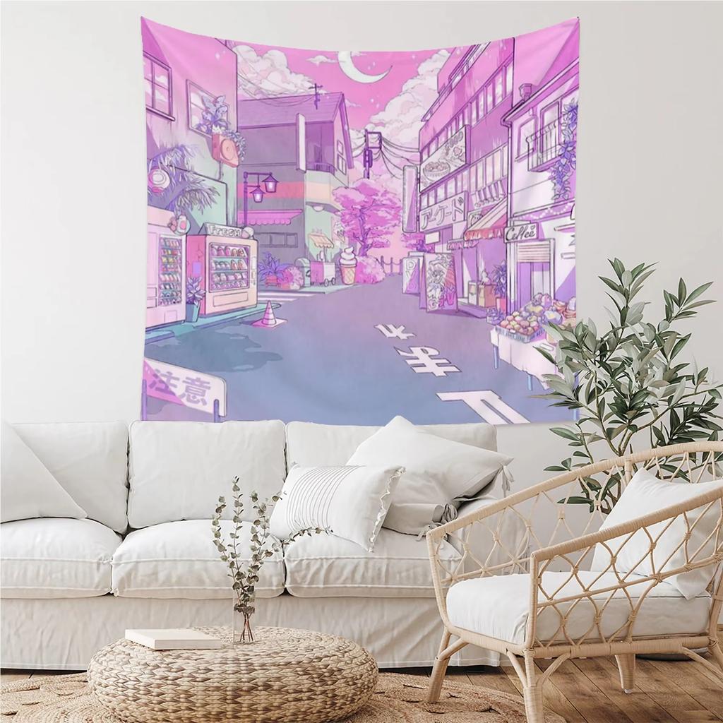 Pink Background White Tiger 2D Flat Tapestry, Smiling Cartoon Wall Hanging For Bedroom Living Room Office Meditation Party Decor