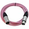 Seismic Audio - SAXLX-6Pink - 6-Foot Pink XLR Patch Cable Microphone Cord - 3-Pin XLR Male To XLR Female Mic Cable - 6 Feet