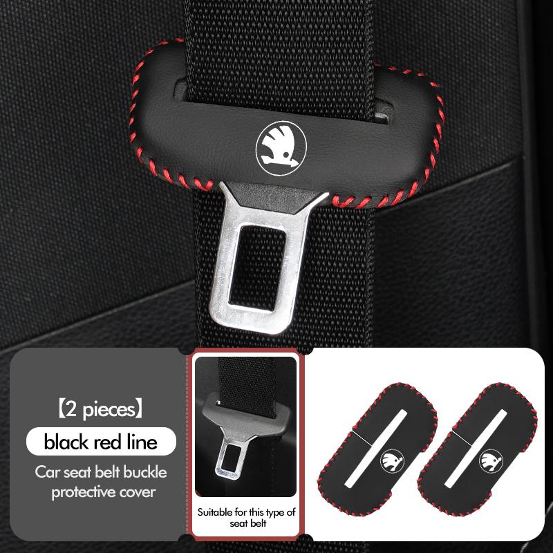 ATSS5 Car Seat Belt Protection Clip Lock Buckle Plug Cover Safety Seatbelt Plugs Accessories For Skoda Kamiq MK3 Roomster Rapid Kodiaq