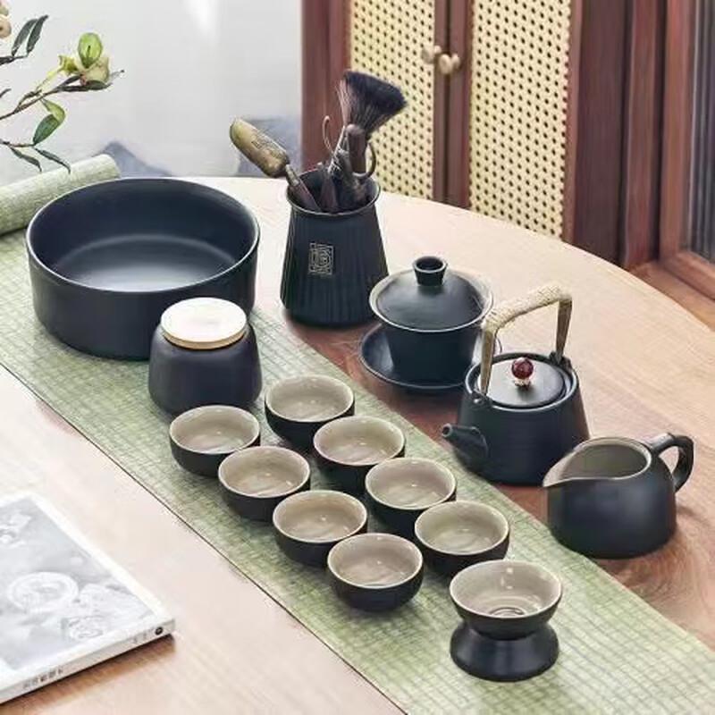 Junyue Black Pottery Outdoor Tea Set