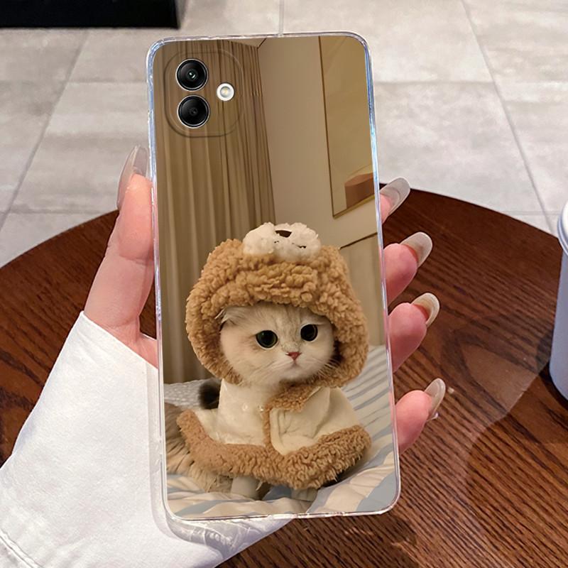 For Samsung Galaxy A04e A04 Case For Samsung A05 Coque Samsung A07 4G Capa Clear Silicon Soft TPU Back Cover Cute Cat Phone Case