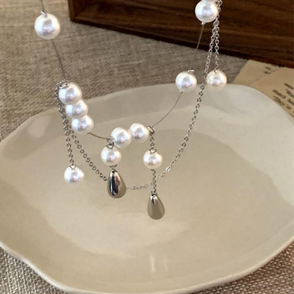 Pearl Mermaid Tassel Pearl Necklace Necklace Design Women's Light Luxury Niche Clavicle Advanced New Temperament Accessories