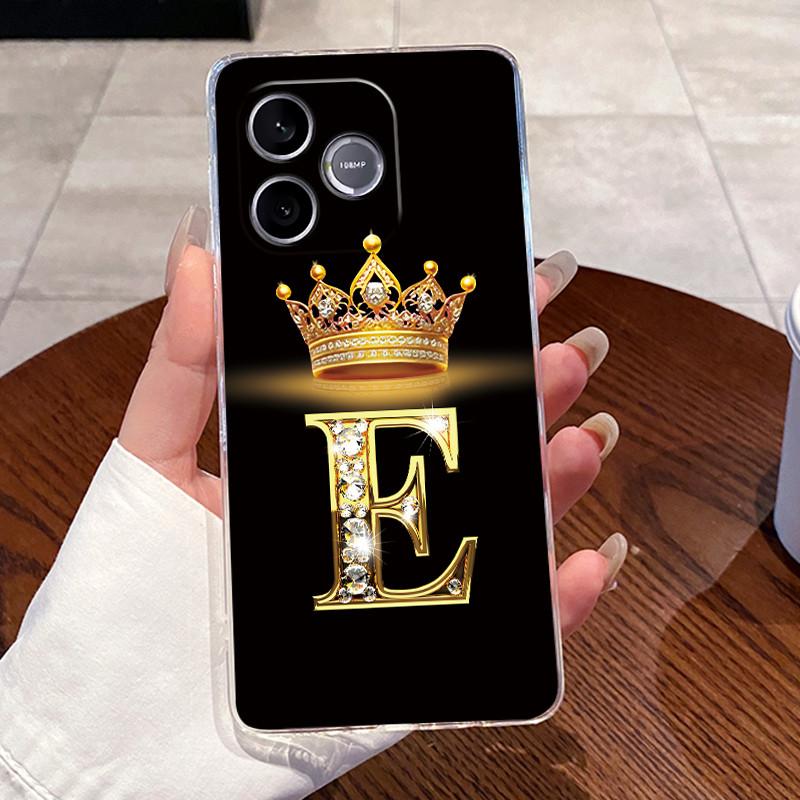 Shockproof Phone Case For Honor 600 Lite 5G/500 Smart 5G Transparent TPU Soft Casing Exclusive Lucky Letter Crown Couple Shell