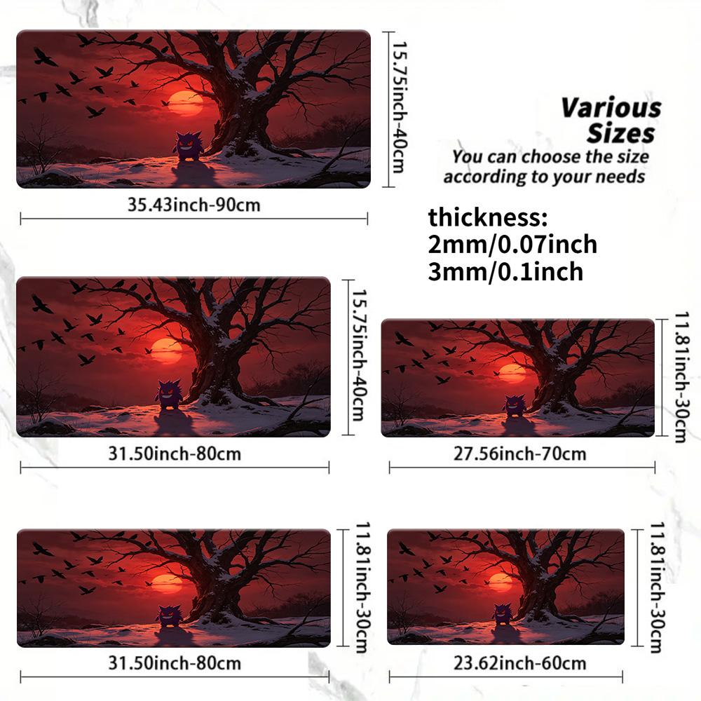 Charmander with Cap Winter Campfire TCG Playmat NonSlip Desk Mat 30x80x0.2cm