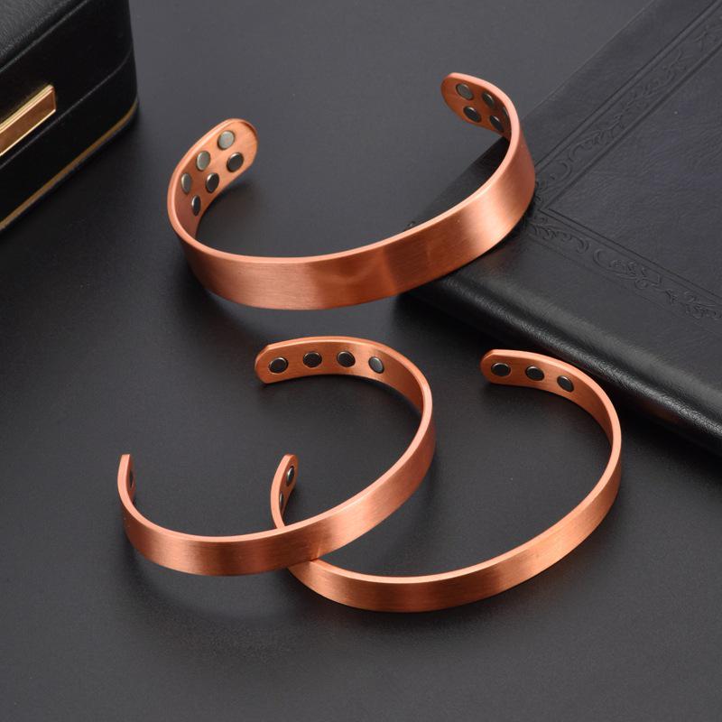 Red Copper Magnetic Stone Bangle and Ring Set